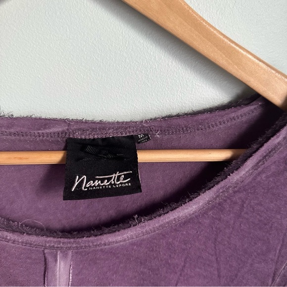 Purple Nanette Lepore Distressed Long-Sleeved Tunic in US M - Picture 3 of 7